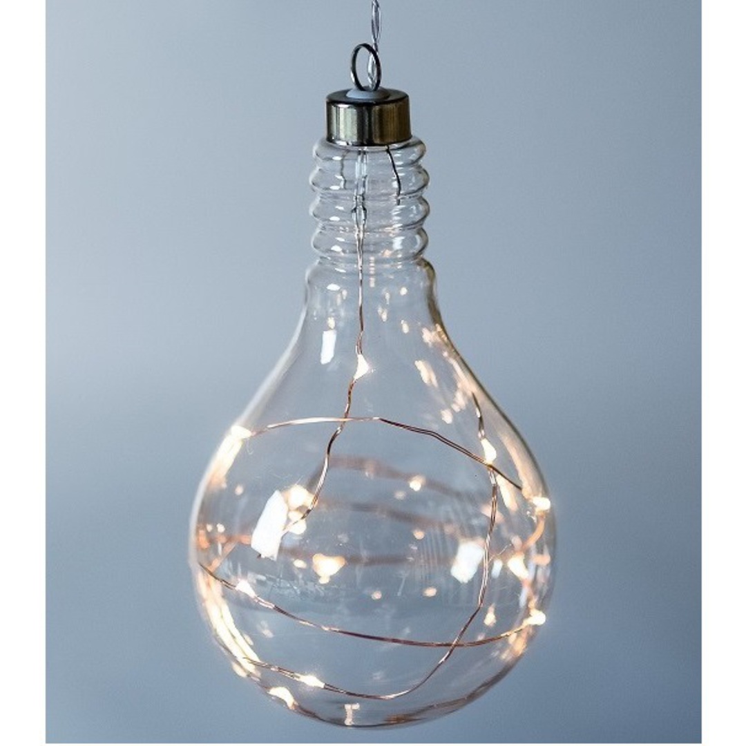Glass Light Bulb Decoration , Clear 14cm image 0